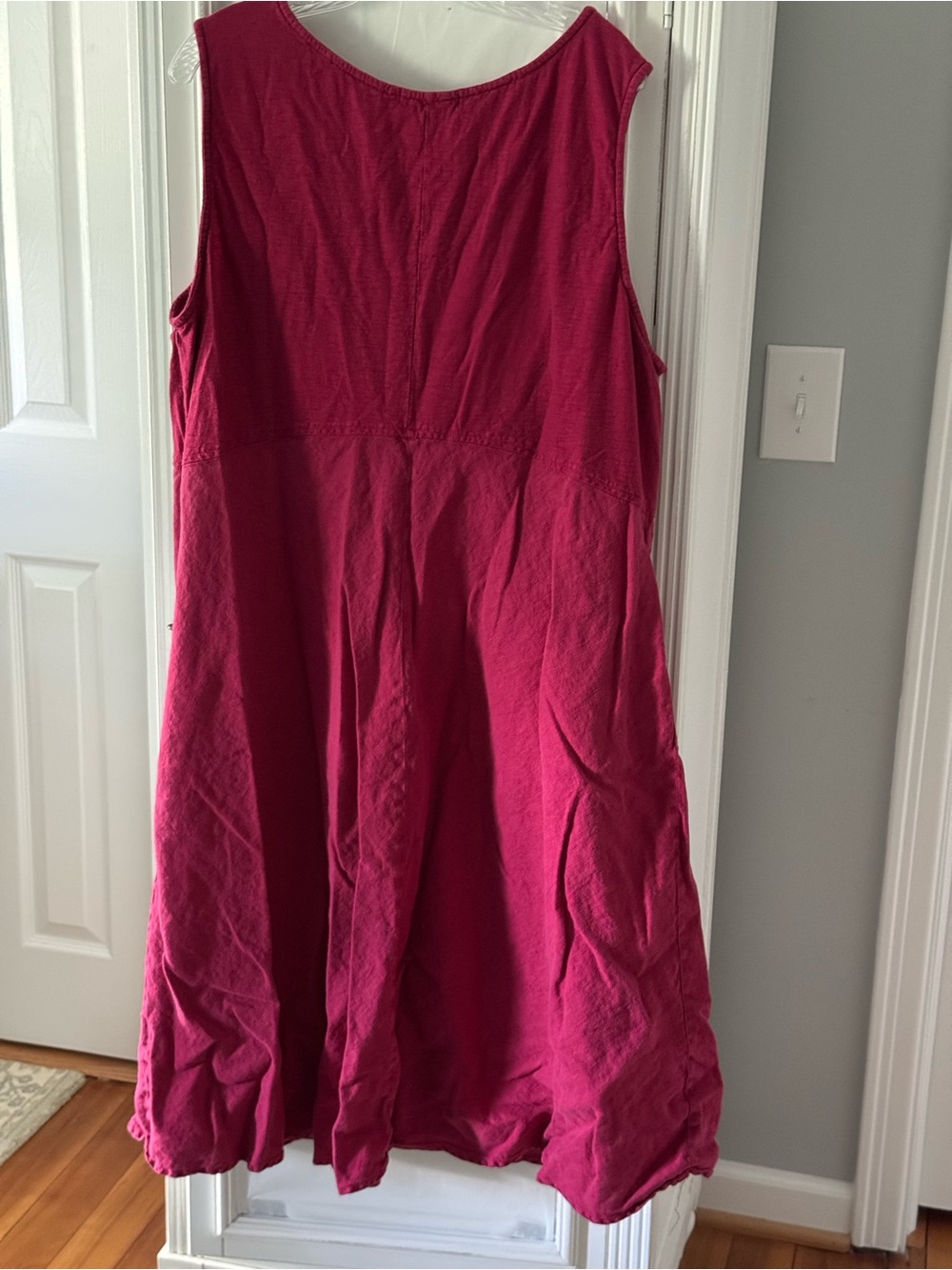 Cut Loose Raspberry Scoop Neck Sleeveless Cotton/Linen Midi Dress Size 3X - Picture 2 of 4